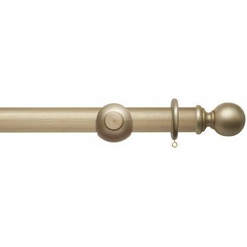 Hallis Modern Country 55mm Satin Silver Curtain Pole Set with Ball Finial
