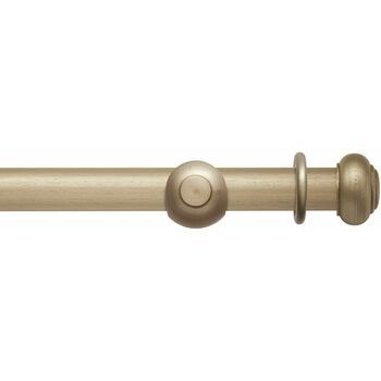 Hallis Modern Country 55mm Satin Silver Curtain Pole Set with Button Finial