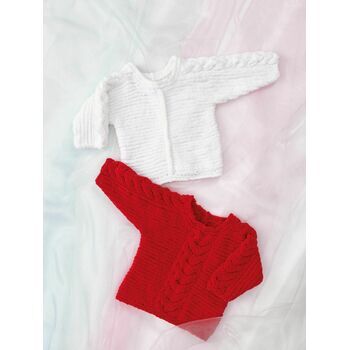 James C Brett JB732 Chunky Knitting Pattern - Baby Sweater & Cardigan