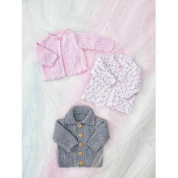 James C Brett JB734 Chunky Knitting Pattern - Baby Cardigans