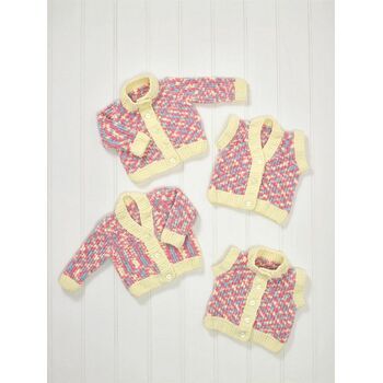 James C Brett JB583 Chunky Knitting Pattern - Baby Cardigans