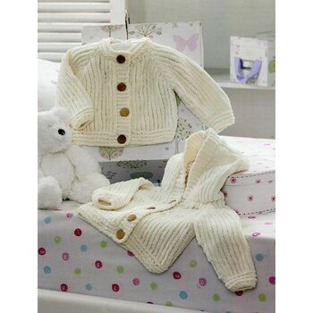 James C Brett JB198 Chunky Knitting Pattern - Babies Cardigan