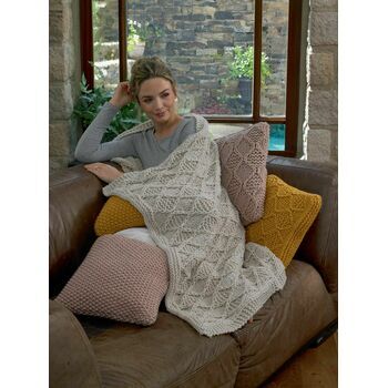 James C Brett JB637 Chunky Knitting Pattern - Blanket & Cushion