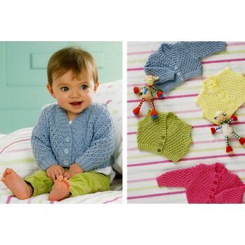 James C Brett Knitting Pattern: JB126: Babies Cardigan & Vest