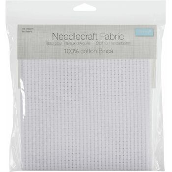 Trimits Needlecraft Fabric: 100% Cotton Binca: 6 Count: 48 x 60cm: White