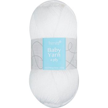 Trimits Knitting Yarn: Baby: 4 Ply: 6 x 100g: White