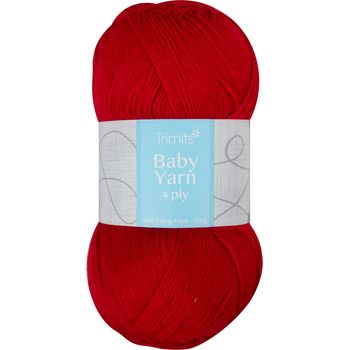 Trimits Knitting Yarn: Baby: 4 Ply: 6 x 100g: Red