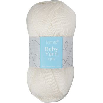 Trimits Knitting Yarn: Baby: 4 Ply: 6 x 100g: Cream