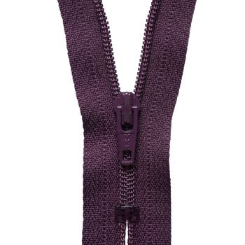 Dress and Skirt zip, closed end, 15cm Damson