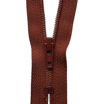 Dress and Skirt zip, closed end, 30cm Rich Brown