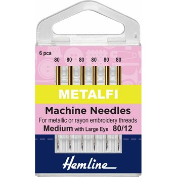 Hemline Metalfi Machine Needles - 80/12
