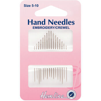 Hemline Hand Sewing Needles - Embroidery/Crewel (Size 5-10)