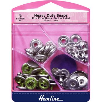 Hemline Heavy Duty Snaps - Nickel (15mm)