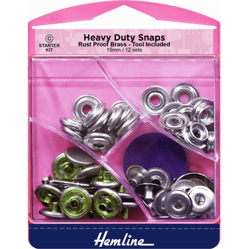 Hemline Heavy Duty Snaps - Nickel (15mm)