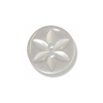 Polyester Star Button: 26 lignes/16mm: White