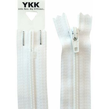 YKK Nylon Zip - Dress & Skirt in White (10cm)