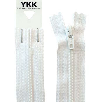 YKK Nylon Zip - Dress &amp; Skirt in White (10cm)