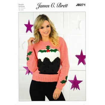 James C Brett DK Knitting Pattern JB271 (Christmas Sweater)