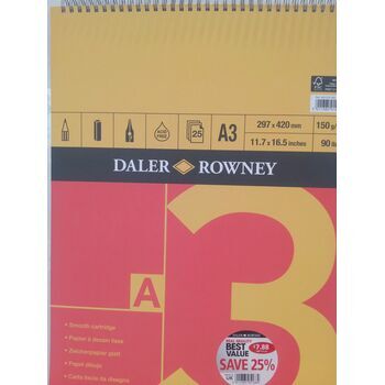 Daler Rowney Red & Yellow Spiral Smooth Cartridge (A3)