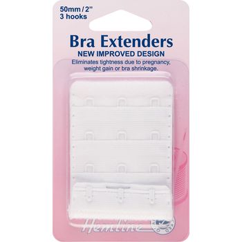 Hemline Bra Extenders - White (50mm)