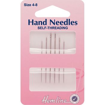Hemline Easy Threading Hand Needles - Size 4-8 - 5 Packs