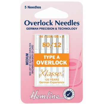 Hemline Overlock Machine Needles - Type A 80/12