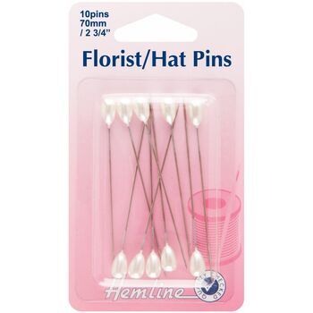 Hemline Nickel Florist/Hat Pins - 65mm (10pcs)