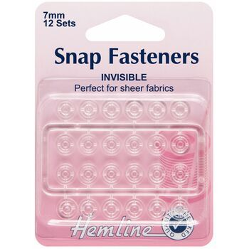 Hemline Sew On Snap Fasteners (Clear/Invisible) - 7mm