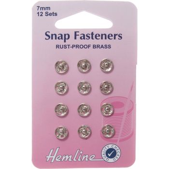 Hemline Sew On Snap Fasteners (Nickel) - 7mm