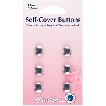 Hemline Self-Cover Buttons - Metal Top (11mm)