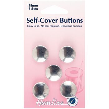 Hemline Self Cover Buttons - Metal Top (19mm)