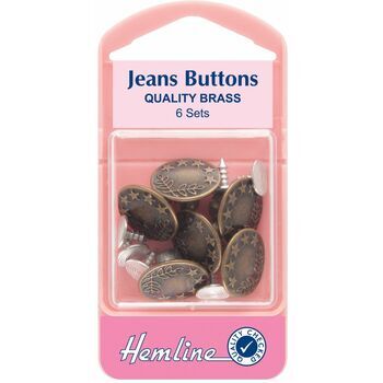 Hemline Jeans Buttons - Bronze (16mm)