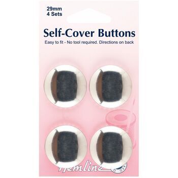 Hemline Self Cover Buttons - Metal Top (29mm)