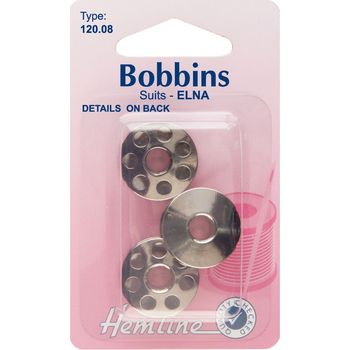 Hemline Metal Bobbins - Elna (120.08)