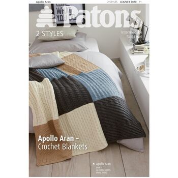 Patons Apollo Aran Crochet Blankets Leaflet (3870)