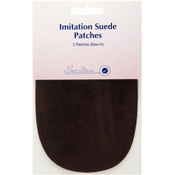 Hemline Sew-In Imitation Suede Patches - Brown