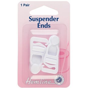 Hemline Suspender Ends - White