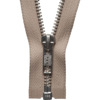 YKK Nickel Free Metal Open End Zip - Fawn (56cm)