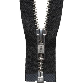 YKK Nickel Free Metal Open End Zip - Black (61cm)