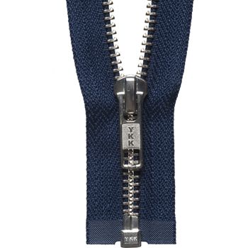 YKK Nickel Free Metal Open End Zip - Navy (61cm)