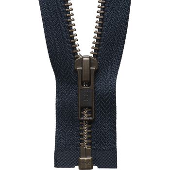 YKK Strong Metal Tooth Open End Zip - Dark Navy (66cm)