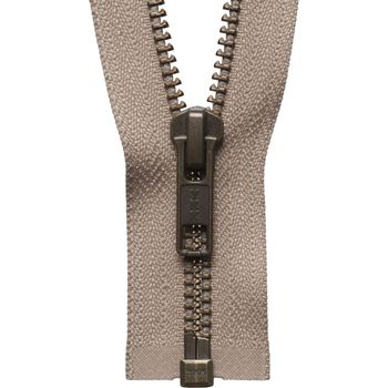 YKK Strong Metal Tooth Open End Zip - Fawn (66cm)