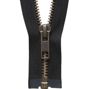 YKK Strong Metal Tooth Open End Zip - Black (71cm)