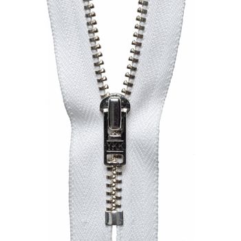 YKK Metal Trouser Zip - White (20cm)