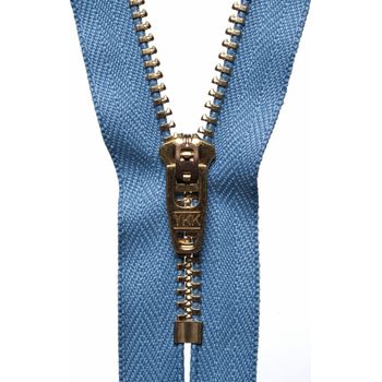 YKK Brass Jeans Zip - Airforce Blue (10cm)