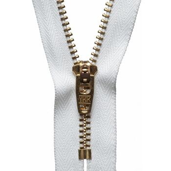 YKK Brass Jeans Zip - White (10cm)