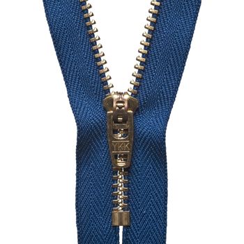 YKK Brass Jeans Zip - Royal Blue (15cm)