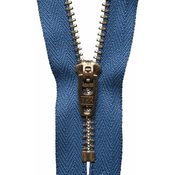 YKK Brass Jeans Zip - Slate Blue (15cm)