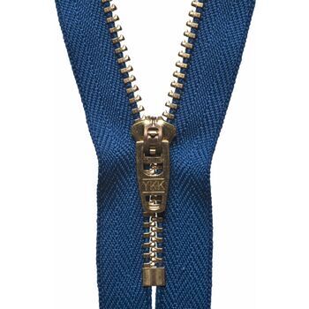 YKK Brass Jeans Zip - Royal Blue (18cm)
