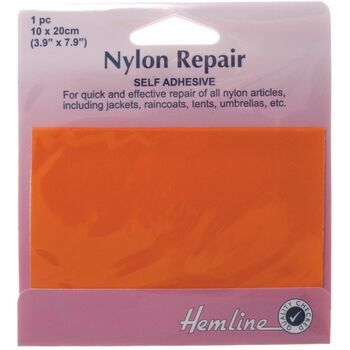 Hemline Self Adhesive Nylon Repair Patch - 10 x 20cm (Orange)